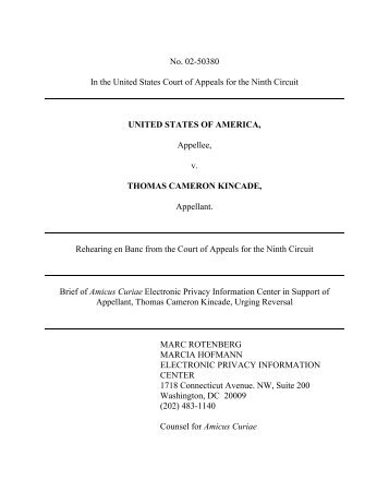 United States v. Kincade - Electronic Privacy Information Center