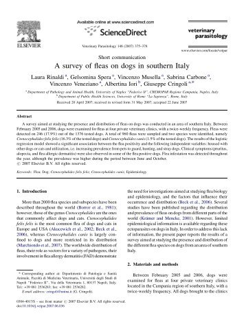 A survey of fleas on dogs in southern Italy - parassitologia unina