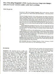 Diet of breeding Tengmalm's Owls Aegolius funereust long-term ...