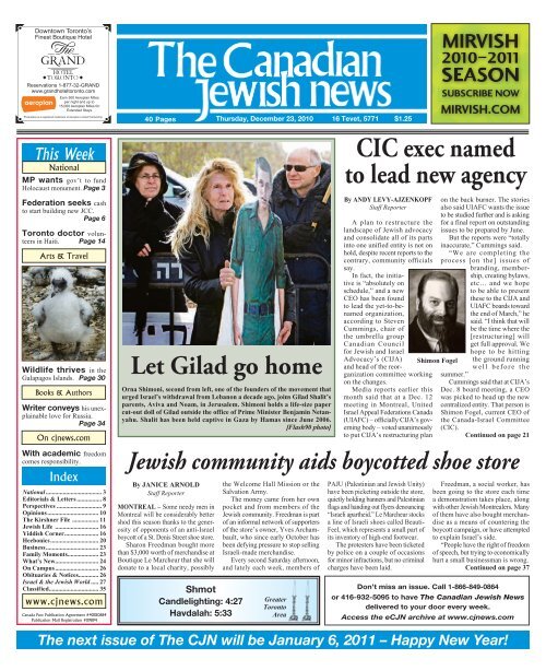 Toronto - The Canadian Jewish News