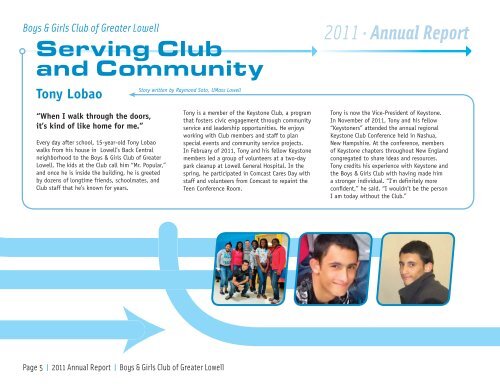 2011.Annual Report - Boys and Girls Clubs of Greater Lowell ...