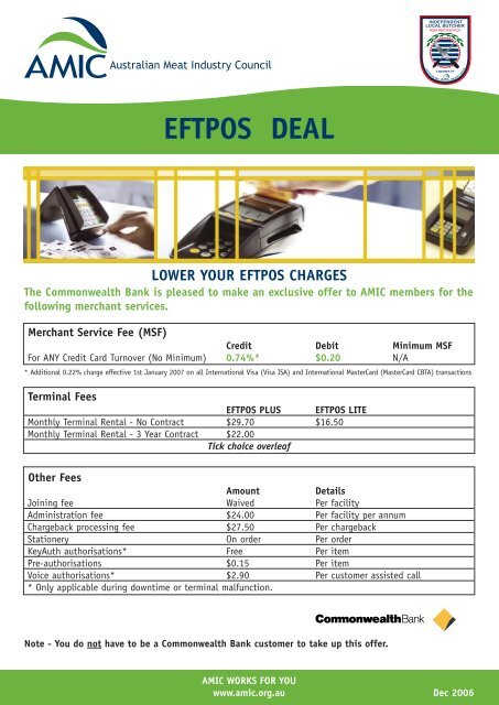 lower your eftpos charges - Australian Meat Industry Council