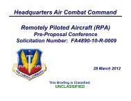 Headquarters Air Combat Command Remotely Piloted Aircraft (RPA)