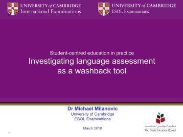 Investigating language assessment as a washback tool - Amiando