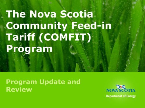 The Nova Scotia Community Feed-in Tariff (COMFIT ... - Amiando
