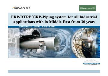 FRP/RTRP/GRP-Piping system for all Industrial Applications with in ...