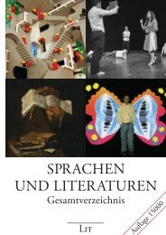 Sprachen und Literaturen - LIT Verlag