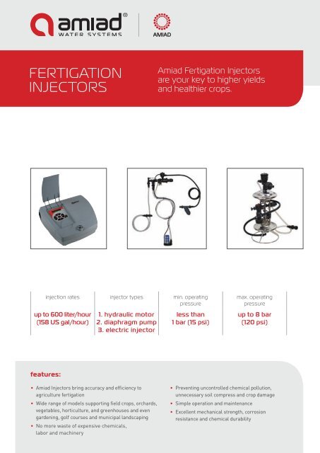 FERTIGATION INJECTORS - Amiad