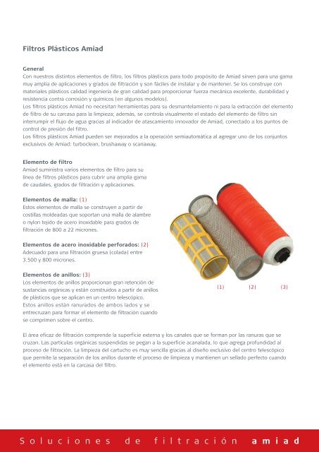 Características: Filtros plásticos durables de gran calidad ... - Amiad