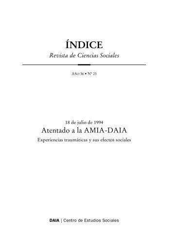 ÍNDICE Revista de Ciencias Sociales - DAIA