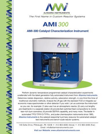 Download the AMI-300 Brochure - Altamira Instruments, Inc.