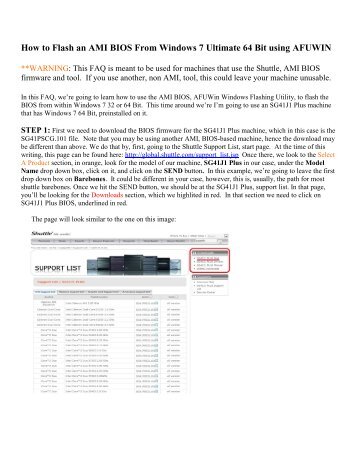 How to Flash the AMI BIOS On A Shuttle Barebone From Windows 7 ...