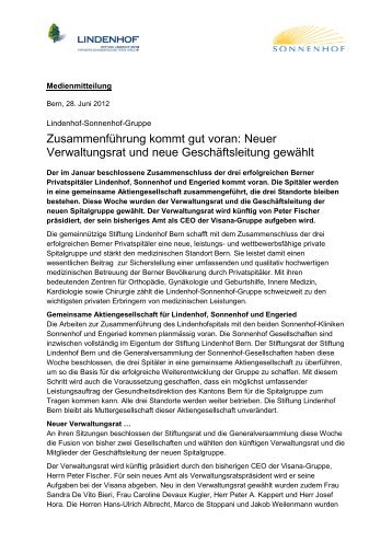 Lindenhof-Sonnenhof-Gruppe, Zusammenführung kommt gut voran