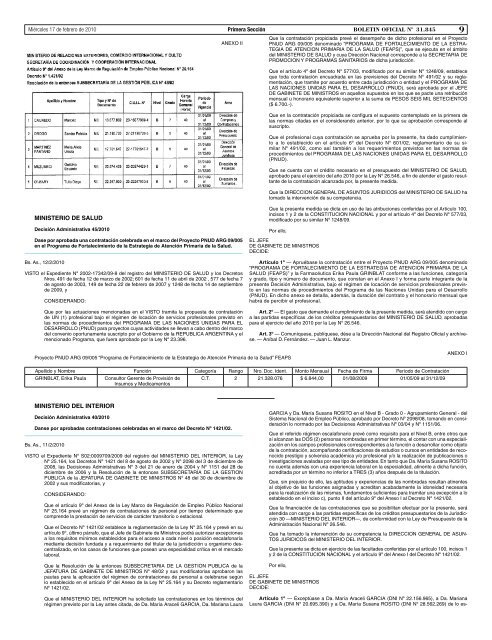 BOLETIN OFICIAL - Honorable Cámara de Diputados de la Nación