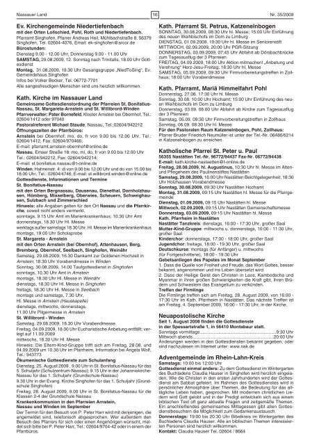 Mitteilungsblatt Ausgabe 35 - Verbandsgemeinde Nassau
