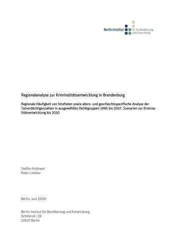 Regionalanalyse zur Kriminalitätsentwicklung in Brandenburg