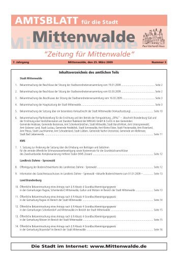 Die Stadt im Internet: www.Mittenwalde.de