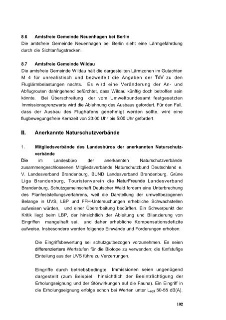 Stellungnahme zum Ergebnis des Anhörungsverfahrens - BVBB eV