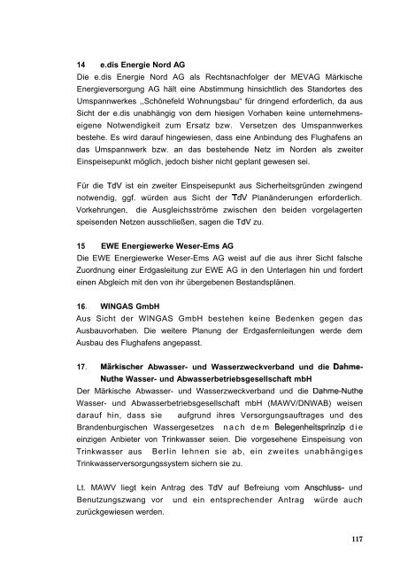 Stellungnahme zum Ergebnis des Anhörungsverfahrens - BVBB eV