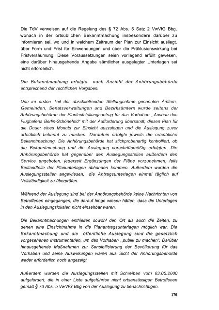 Stellungnahme zum Ergebnis des Anhörungsverfahrens - BVBB eV