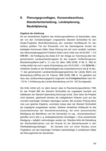 Stellungnahme zum Ergebnis des Anhörungsverfahrens - BVBB eV