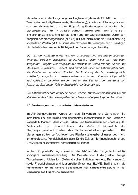 Stellungnahme zum Ergebnis des Anhörungsverfahrens - BVBB eV