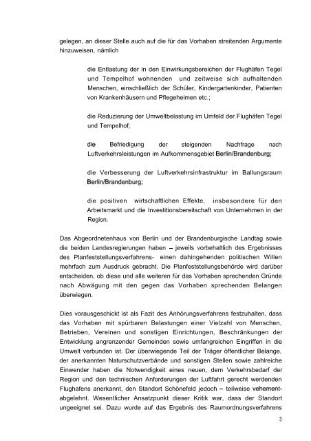 Stellungnahme zum Ergebnis des Anhörungsverfahrens - BVBB eV