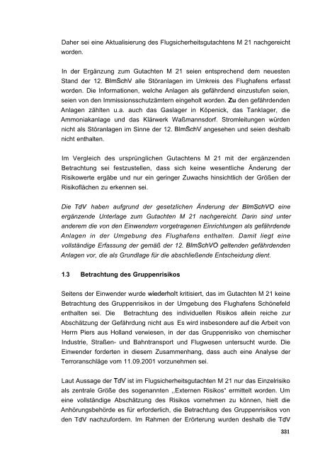 Stellungnahme zum Ergebnis des Anhörungsverfahrens - BVBB eV