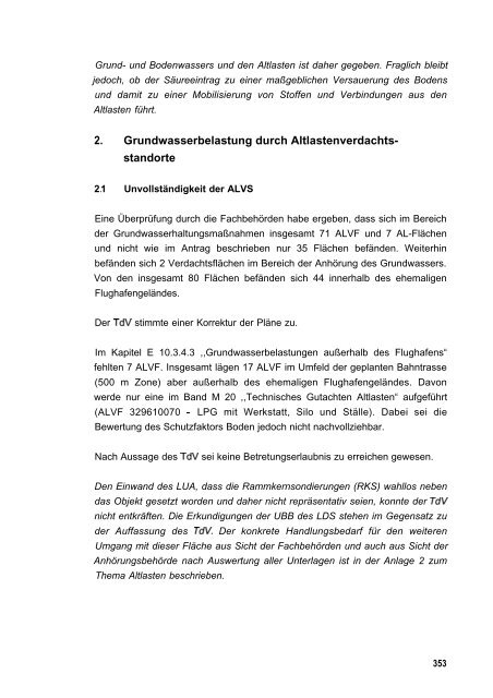 Stellungnahme zum Ergebnis des Anhörungsverfahrens - BVBB eV