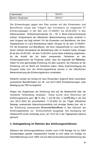 Stellungnahme zum Ergebnis des Anhörungsverfahrens - BVBB eV