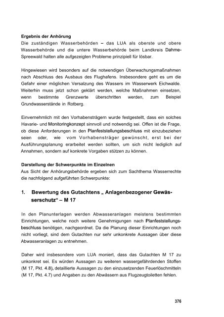 Stellungnahme zum Ergebnis des Anhörungsverfahrens - BVBB eV