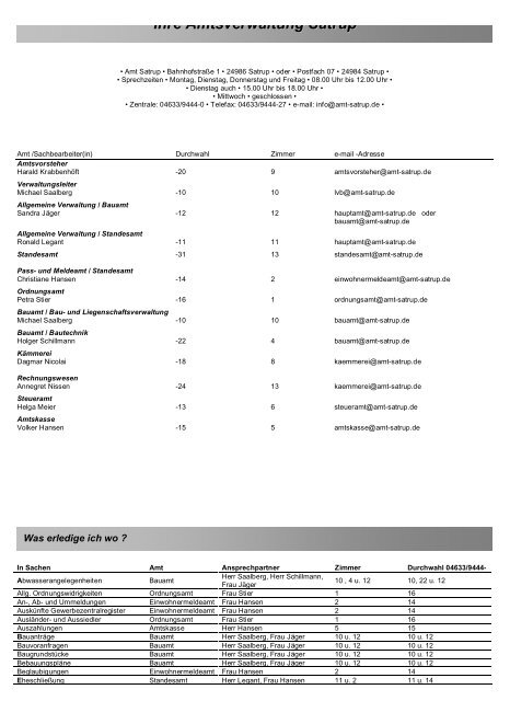 Ihre Amtsverwaltung Satrup