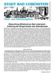 Überprüfung Mittelzentrum Bad Lobenstein - Erklärung der ...