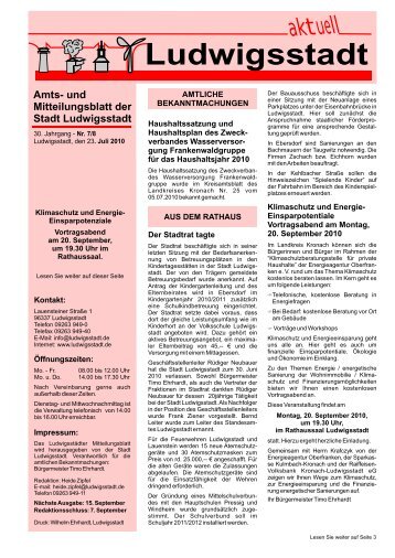 Amts- und Mitteilungsblatt der Stadt Ludwigsstadt