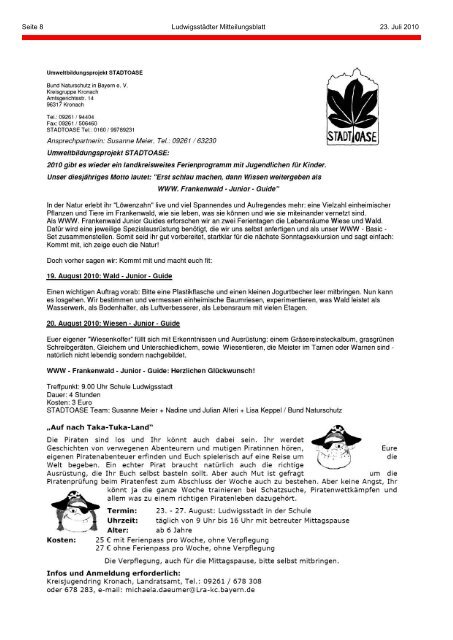 Amts- und Mitteilungsblatt der Stadt Ludwigsstadt