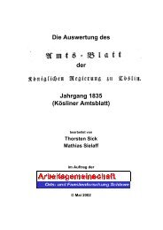 Jahrgang 1835 Die Auswertung des Amts-Blatt der (Kösliner ...