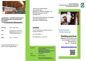 Fachzentrum Rinderhaltung Stallbauseminar - Amt für Ernährung ...