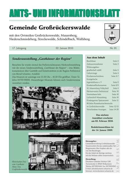 mit den Ortsteilen Großrückerswalde, Mauersberg - Gemeinde ...