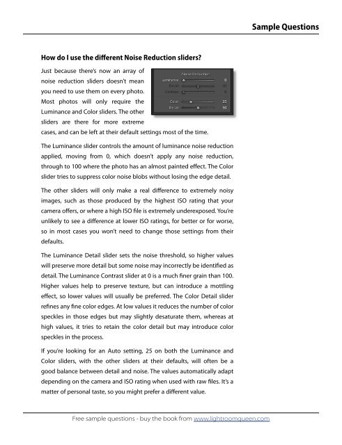 Adobe Lightroom 3 - The Missing FAQ - Sample Questions