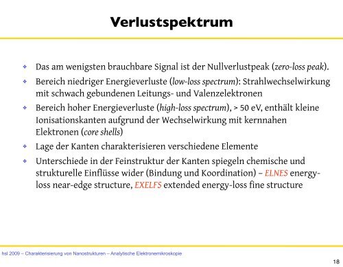 8. Analytische Elektronenmikroskopie