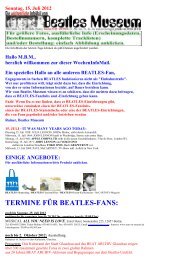 TERMINE FÜR BEATLES-FANS: - Beatles Museum