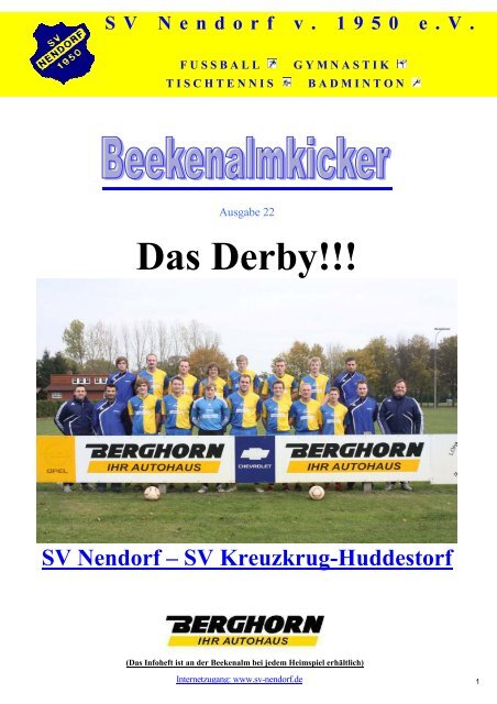 Das Derby!!! - beim SV Nendorf