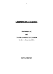 Geschäftsverteilungsplan - Finanzgericht Berlin-Brandenburg