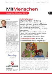 Rundbrief MitMenschen Oktober 2012 - Andreaswerk eV