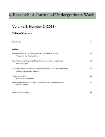 e-Research: A Journal of Undergraduate Work - Chapman University