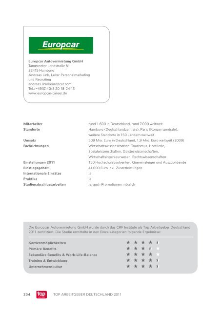 Europcar Autovermietung Gmbh Top Arbeitgeber