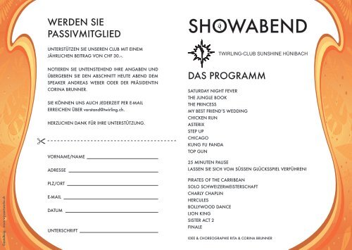 Programm - Twirling-Club Sunshine Hünibach