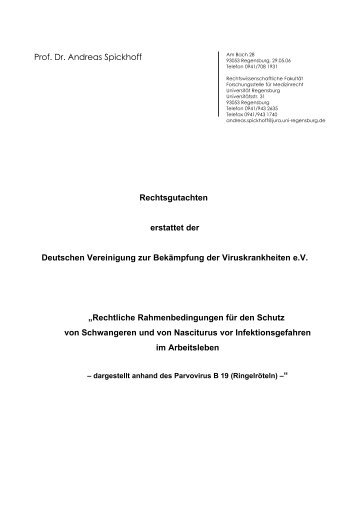 Prof. Dr. Andreas Spickhoff Rechtsgutachten erstattet der ... - DVV