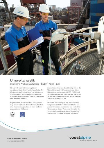 Datenblatt Umweltanalytik [346 KByte/pdf] - voestalpine