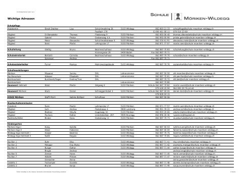 Wichtige_Adressen [PDF, 132 KB] - Schule Möriken-Wildegg